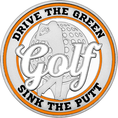 White "Golf" with Orange Outer Circular Borders